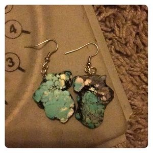 Turquoise rock earrings